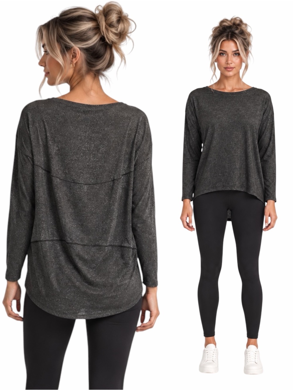 Lululemon – Back in Action Long Sleeve Shirt *Spark – Black Gold Metallic – Sz.